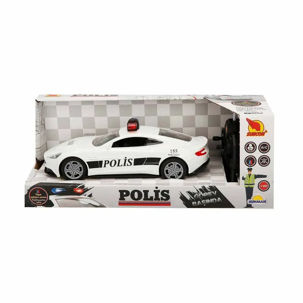20357 Uzaktan Kumandalı Suncon Işıklı Polis Arabası 21 cm 3