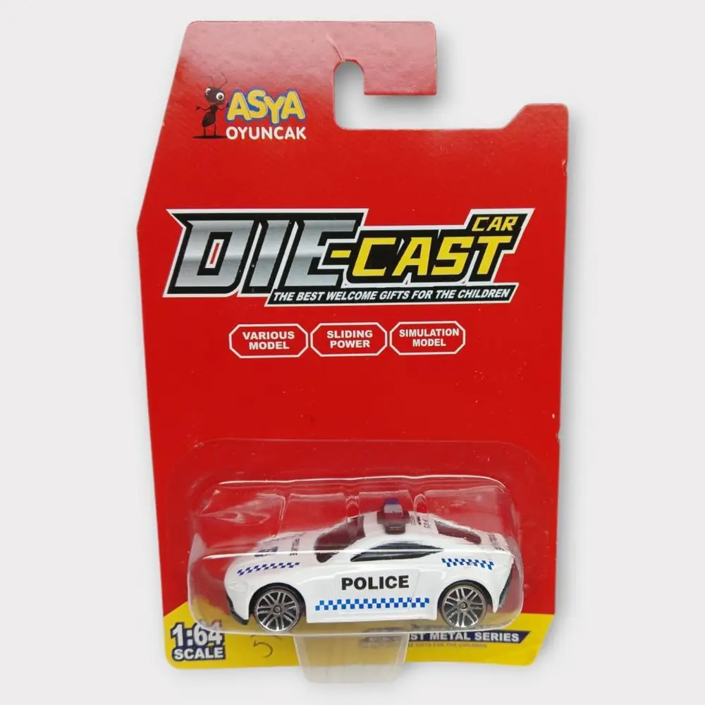 Metal Mini Polis Arabası 8 cm - Polis - 5 - 1 ADET 5