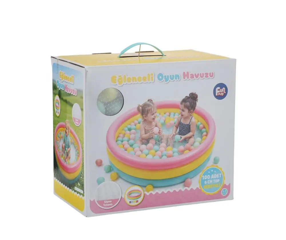 ER-520 FUN PLAY 85CM HUZ ÜÇ RENKLİ İÇİNDE 100 ADET 6CM TOPLU