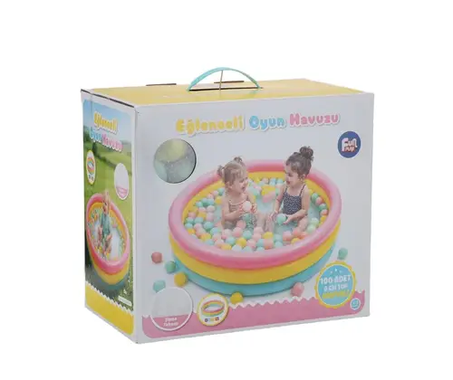 ER-520 FUN PLAY 85CM HUZ ÜÇ RENKLİ İÇİNDE 100 ADET 6CM TOPLU