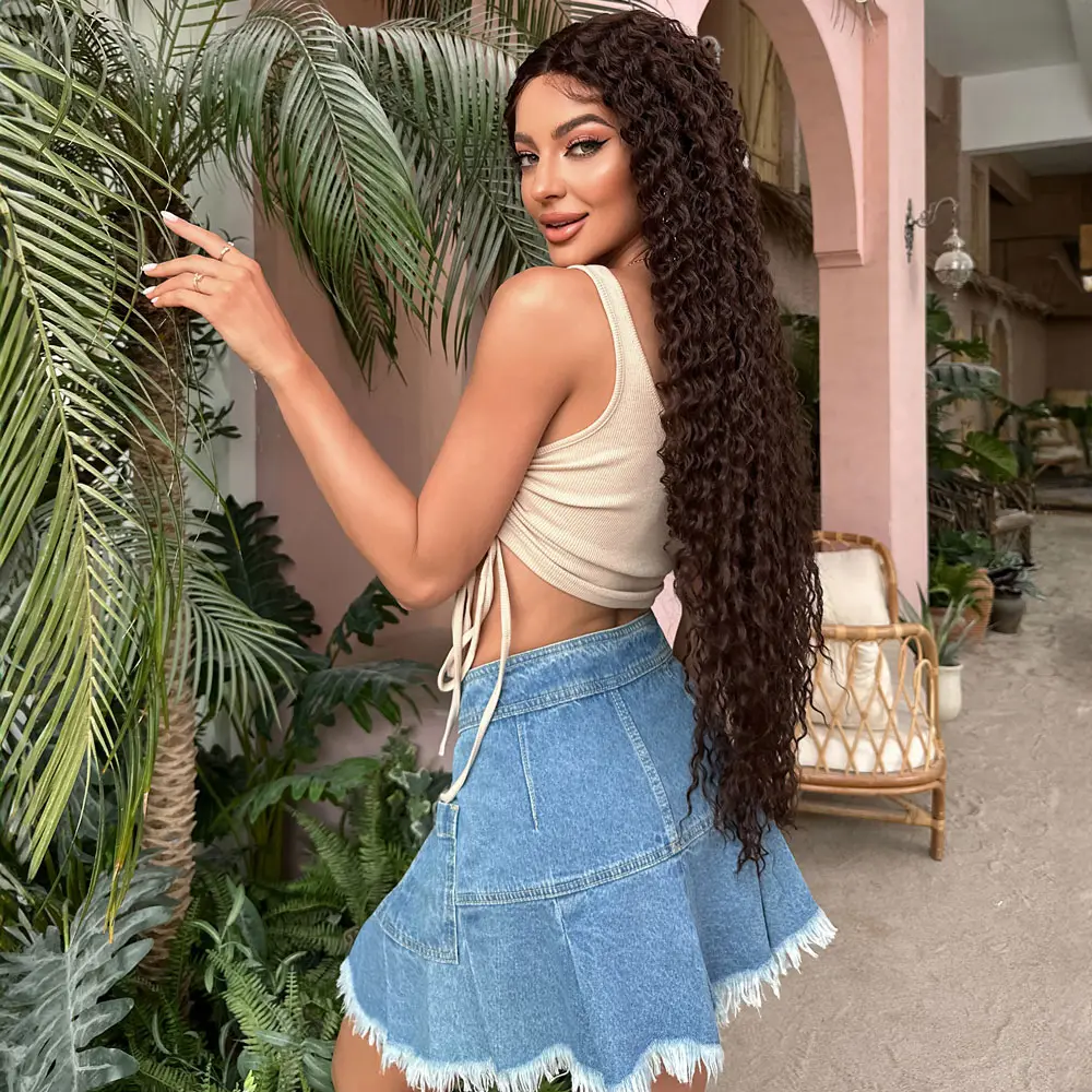 Afro Daa Fiber Sen Tül Peruk / Kahverengi 6
