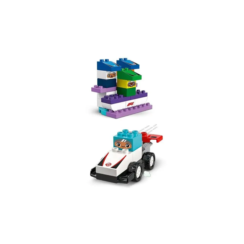 10445 Lego Duplo F1 Takımı Yarış Arabaları ve Sürücüleri 70 parça +2aş 4