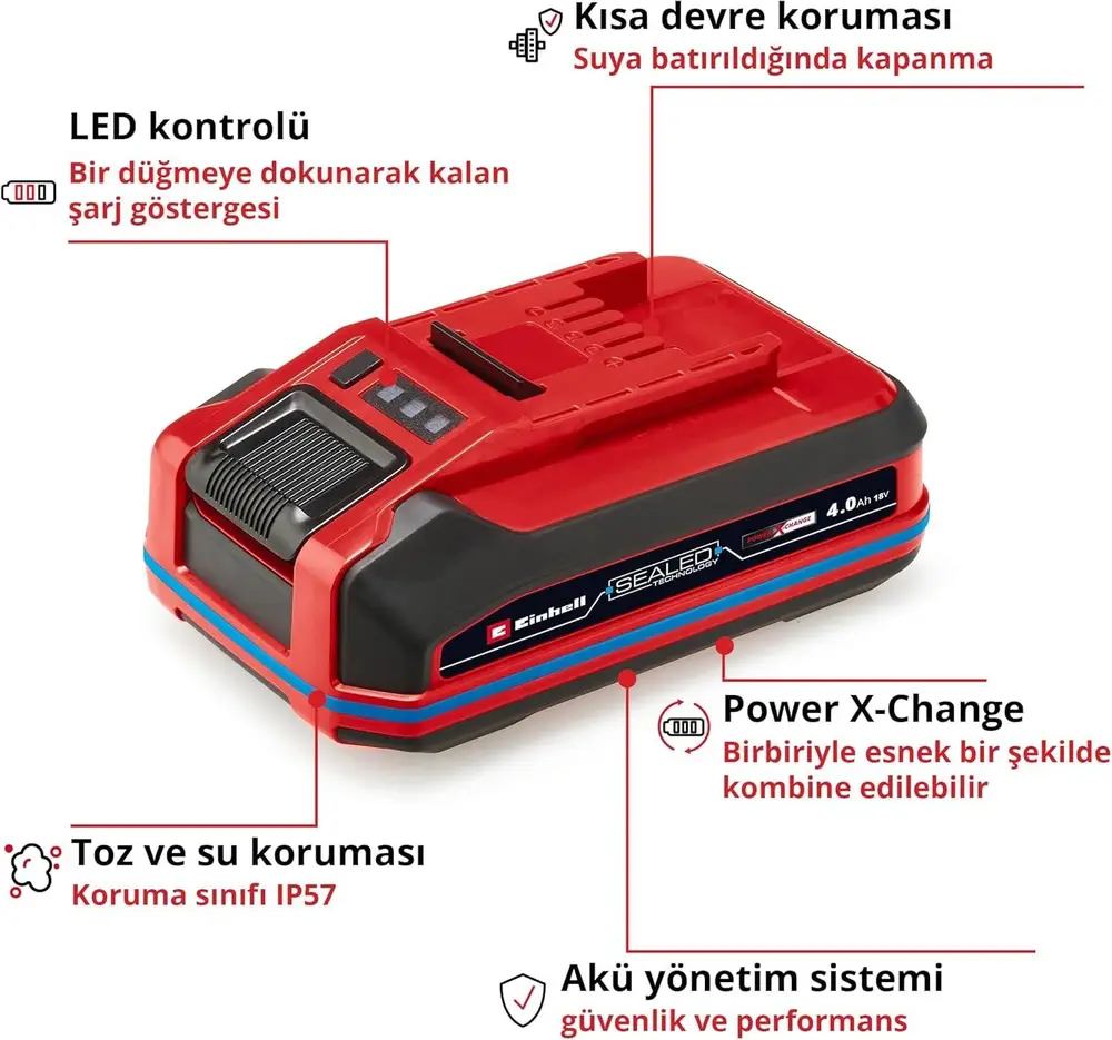 Sealed Li-on Akü 18 Volt 4,0 Ah Plus
