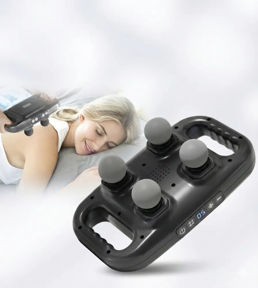 4 Başlıklı Masaj sı - Ergonomik Derin Doku Sırt ve Boyun Masaj Aleti Ağrı ve Sızı