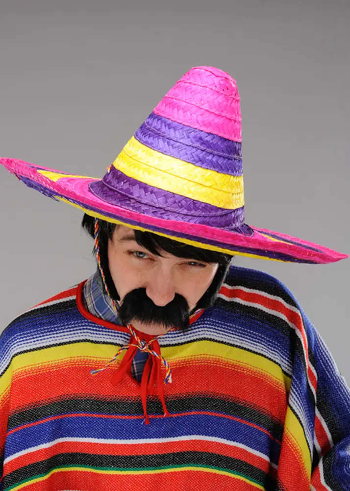 Sombrero Meksika Şapkası Renkli Örme Hasır Yetişkin Boy 4