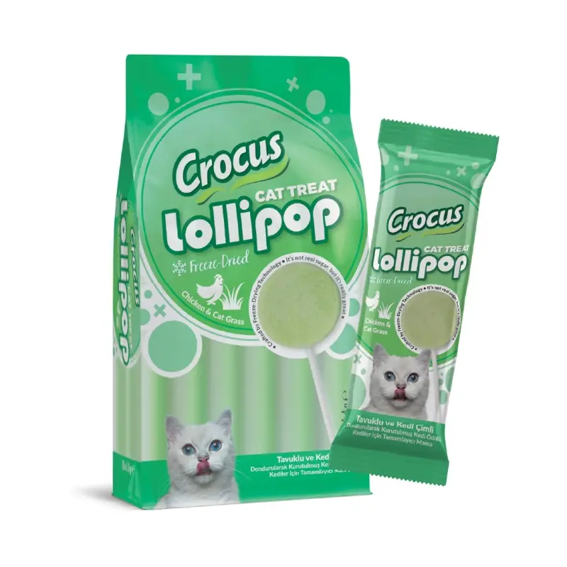 Crus Tuklu Ve Kedi Çimli Kedi Lolipop 10 lu paket ( 10x1,4 gr ) 5