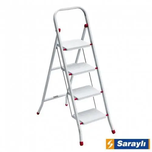 Saraylı Pratik Metal Merdiven Beyaz 4 Basamaklı 3