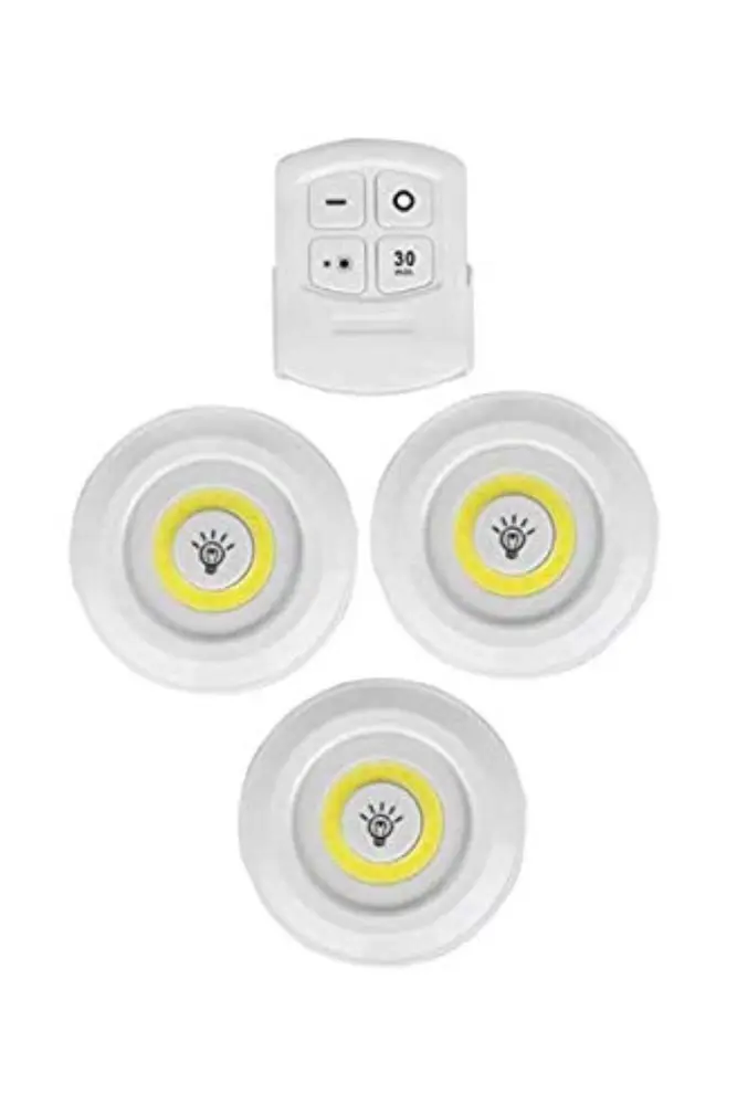 3lü Uzaktan Kumandalı Yapışkanlı Kablosuz Led Spot Lambalar 2