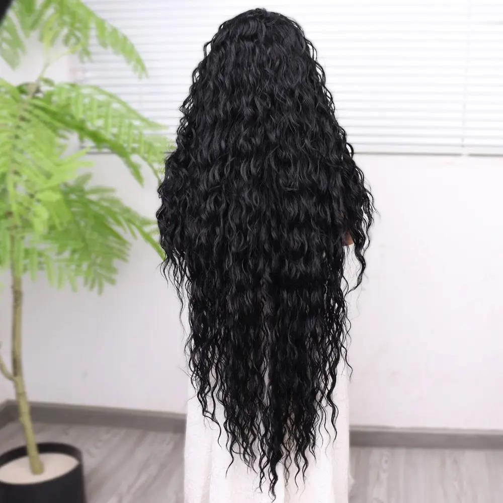 Siyah Fiber Sen Tül Peruk 5