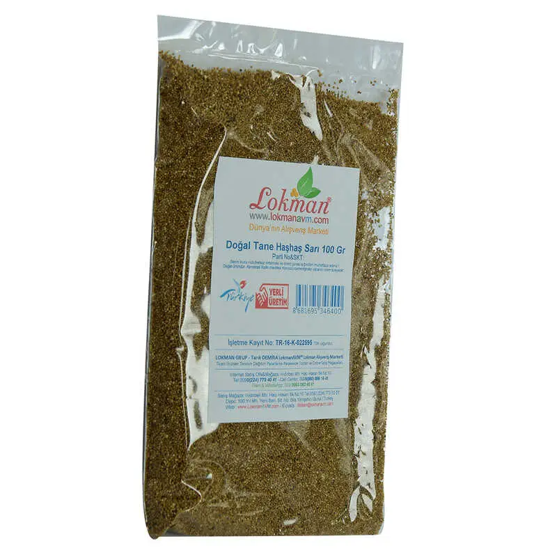 Haşhaş u Tane Doğal Sarı 100 Gr Paket 4