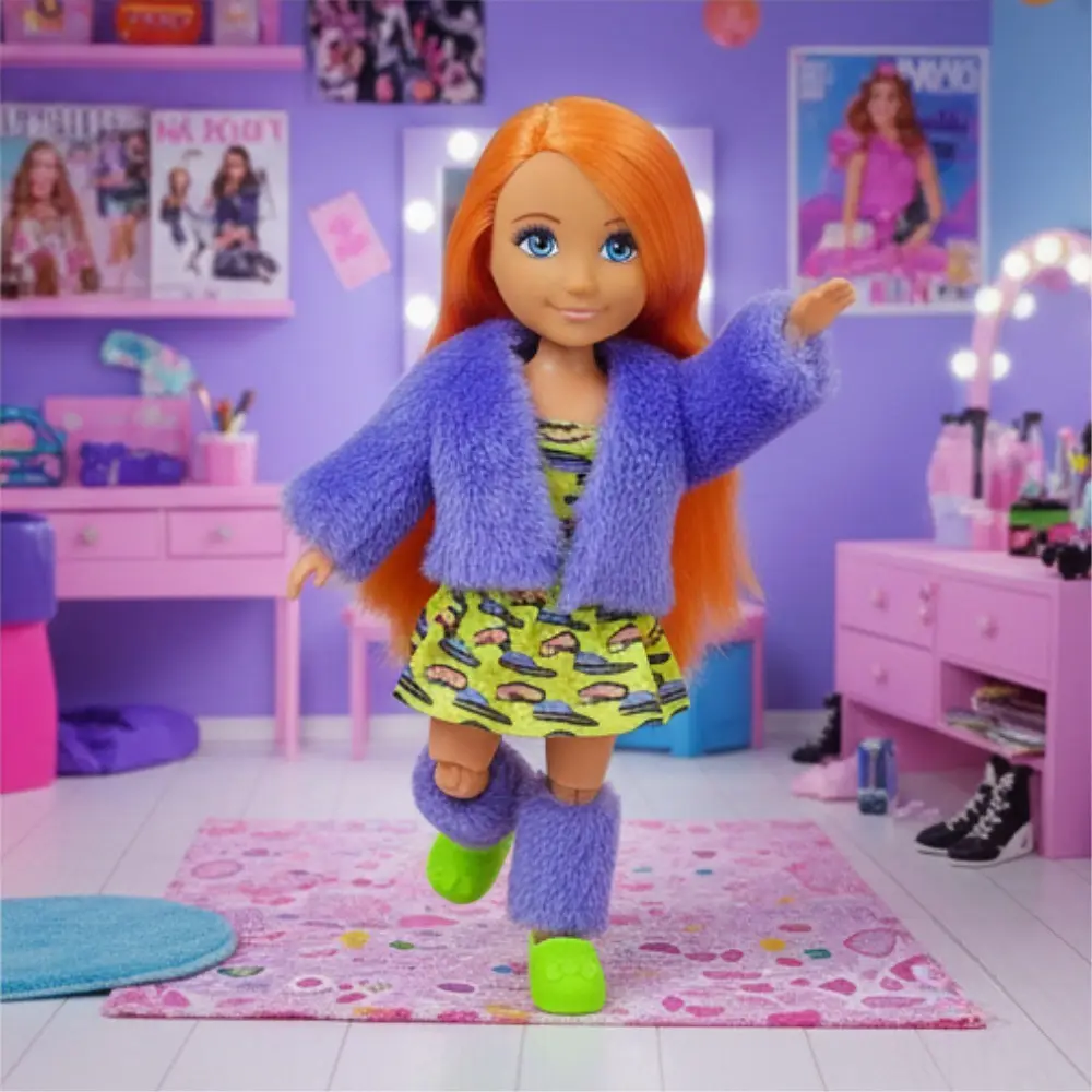 Moda İkonu Bebek Figür 13 cm - Tcu Saçlı Neon Şıklık - 1 ADET 2
