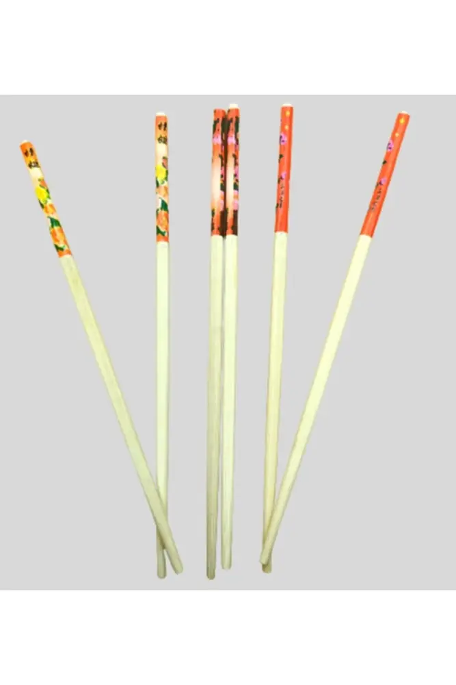 Bambu Chopstick Çubuk Yemek Çubuğu Yıkanabilir Tekrar Kullanılabilir (10 Çift- 20 Adet ) 4