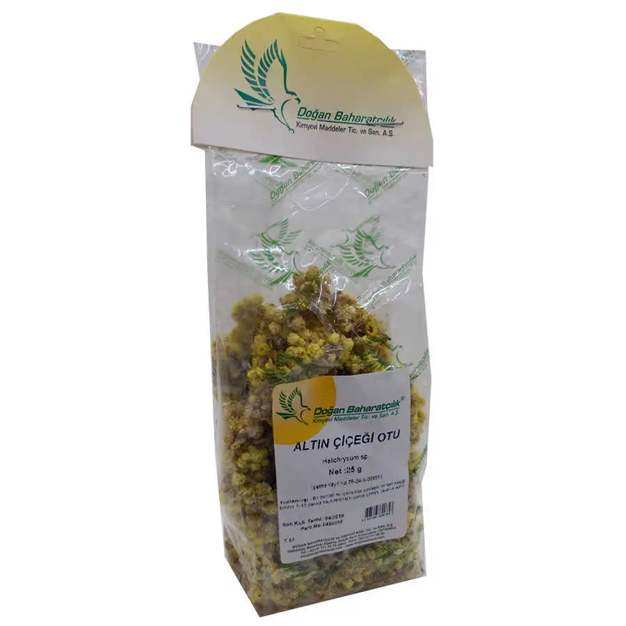 Altın Otu Çiçeği Ölmez Çiçek Doğal 25 Gr Paket 4