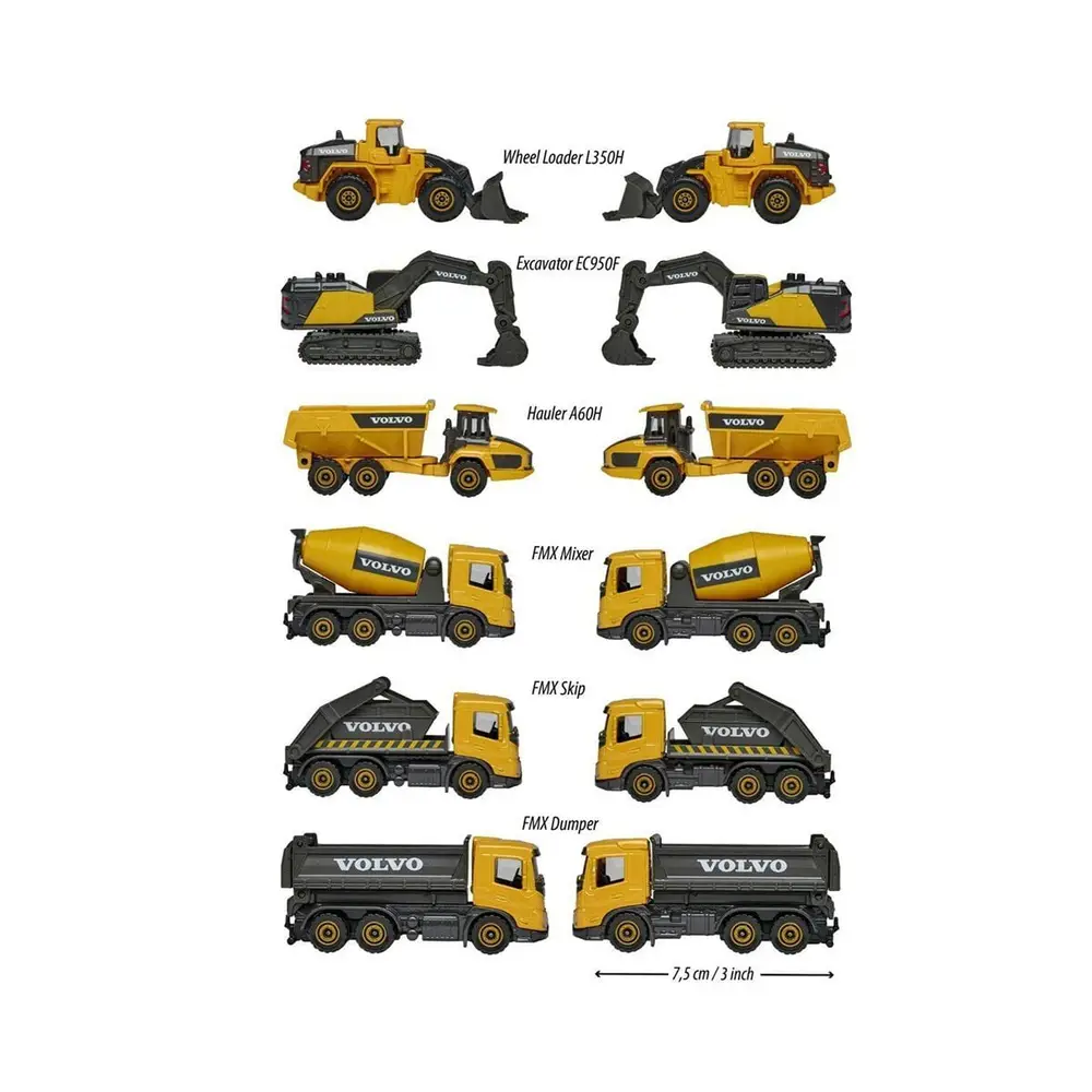 8503100000 Majorette Volvo İnşaat Araçları 1:64 Premium Metal Araç 6 asorti (Belirtilen fiyat, tekli satış için adet fiyatıdır) 2
