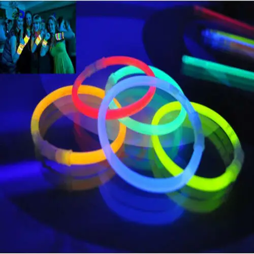 10 Adet Karanlıkta Işık Veren Bracelet Fosforlu Kırılan Çubuk Bileklik 2