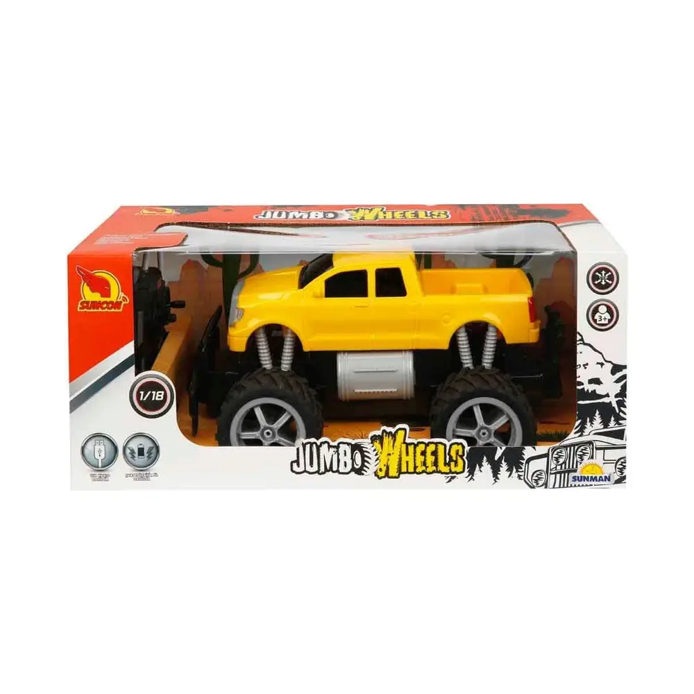 80012 1:18 Uzaktan Kumandalı Jumbo Wheels Usb Şarjlı Araba 3