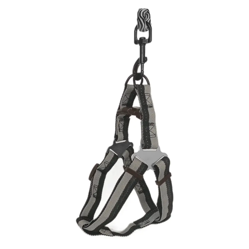 Köpek Göğüs Tasma Seti Daa Desenli 1.5 cm*35-48 cm Siyah-Beyaz 7
