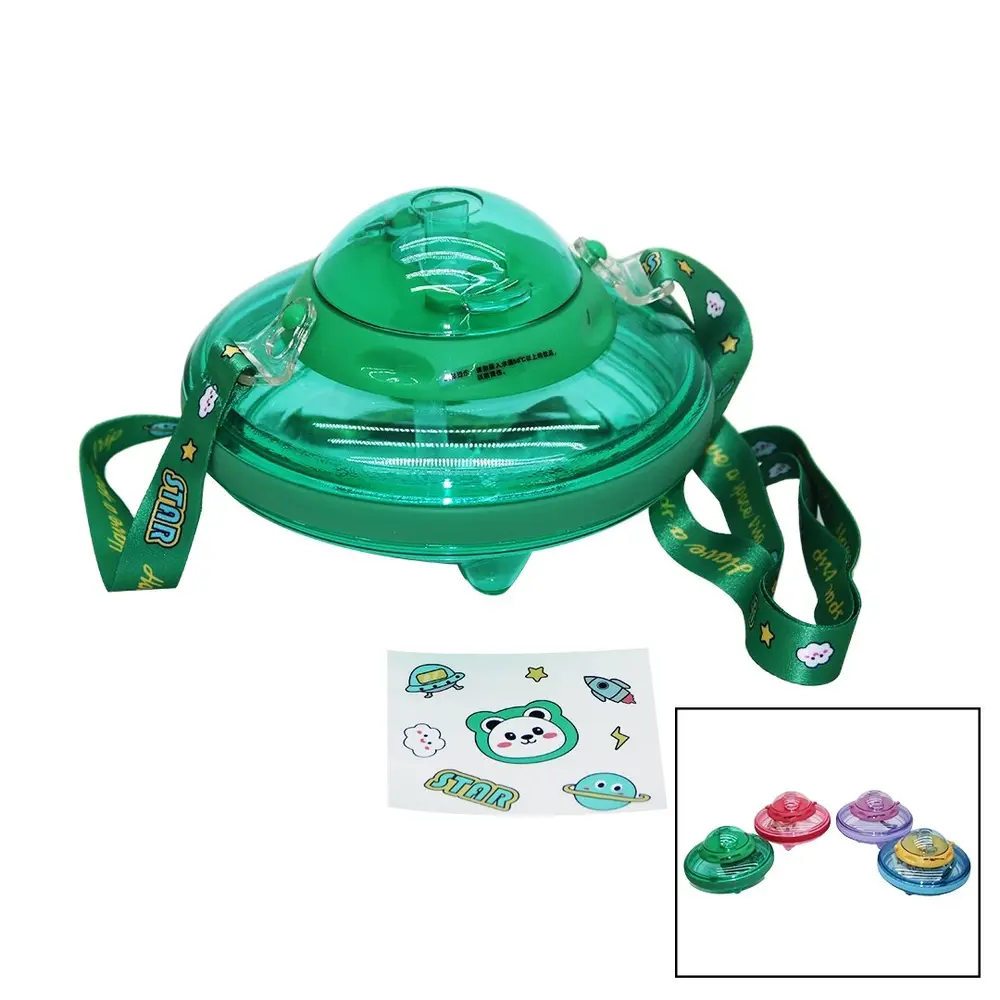 MATARA UFO MODELİ RENKLİ MİKA KRİSTAL SULUK MATARA PİPETLİ TAŞIMA ASKILI 550ML 2