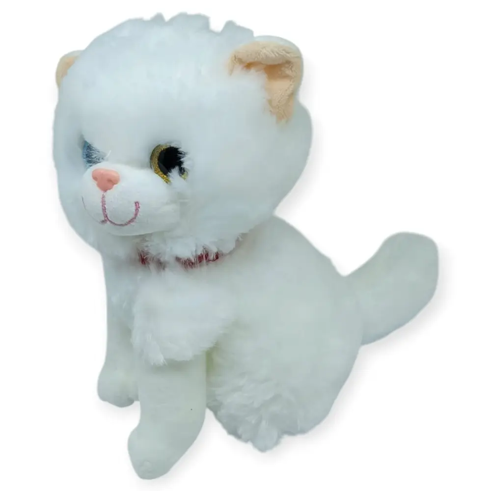 Sesli Peluş Kedi Van Kedisi 25 cm - Beyaz - 1 ADET 2