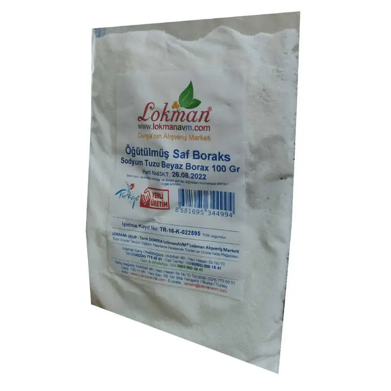 Öğütülmüş Saf Boraks Sodyum Tuzu Beyaz Borax 100 Gr 5