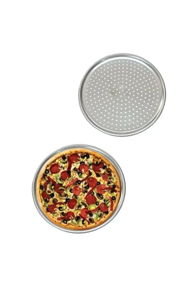 Delikli Çelik Pizza Ve Laacun Tepsisi Orta Boy -32 cm 2