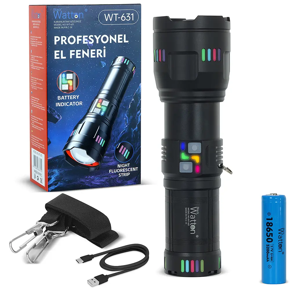 Lazer Etkili Profesyonel El Feneri 30.000 Lümen WT-631 2