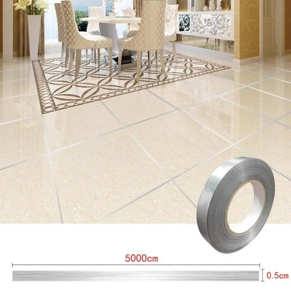 0.5 Cm Kalınlık Gümüş Fayans Arası Şerit Bandı 50 Metre Banyo Derz Dekor Bandı 2