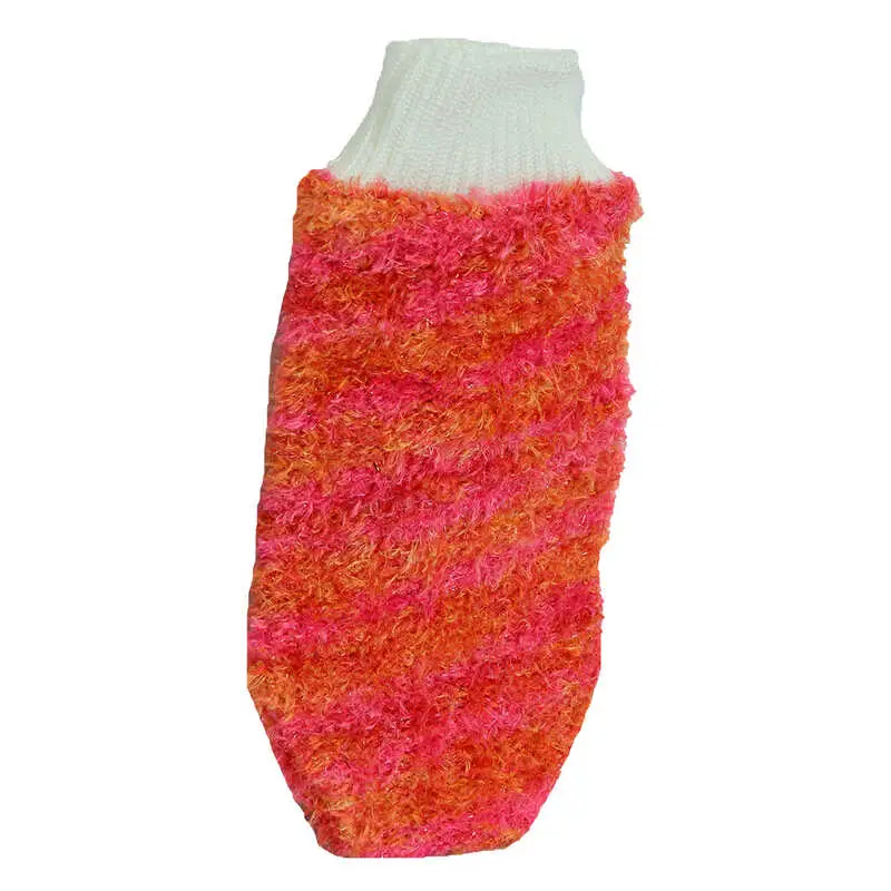 Lastikli El Geçmeli Yumuşak Eldiven Banyo Lifi Pembe-Tcu 20x10 Cm 4