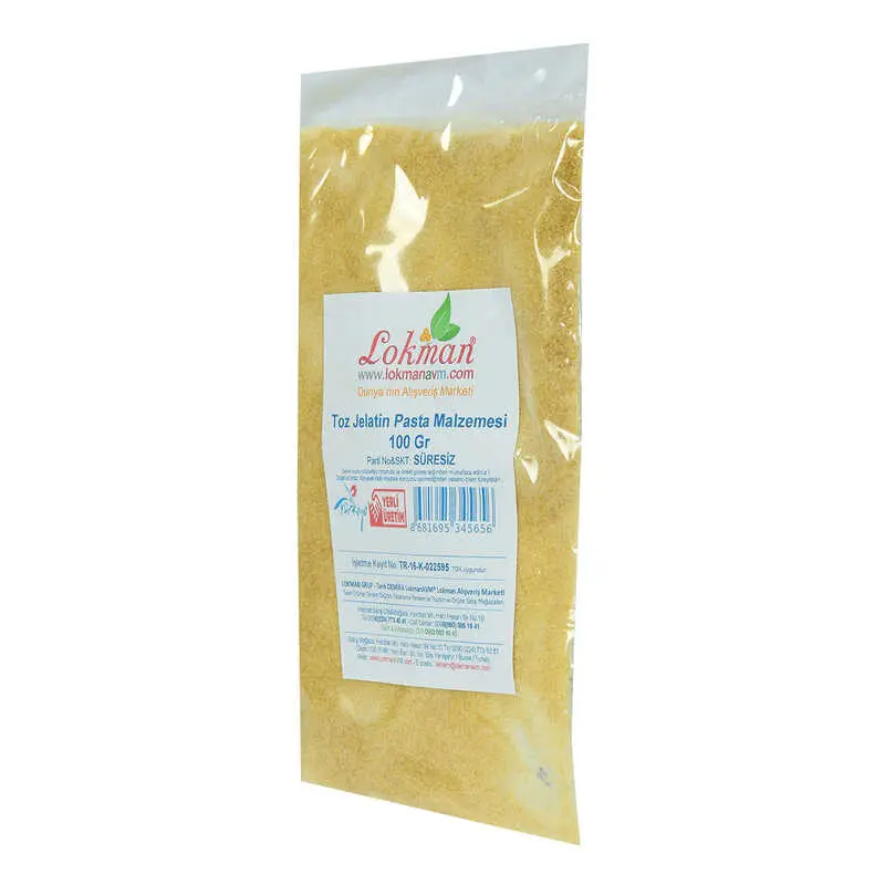 Jelatin Toz Öğütülmüş Pasta Malzemesi 100 Gr Paket 4