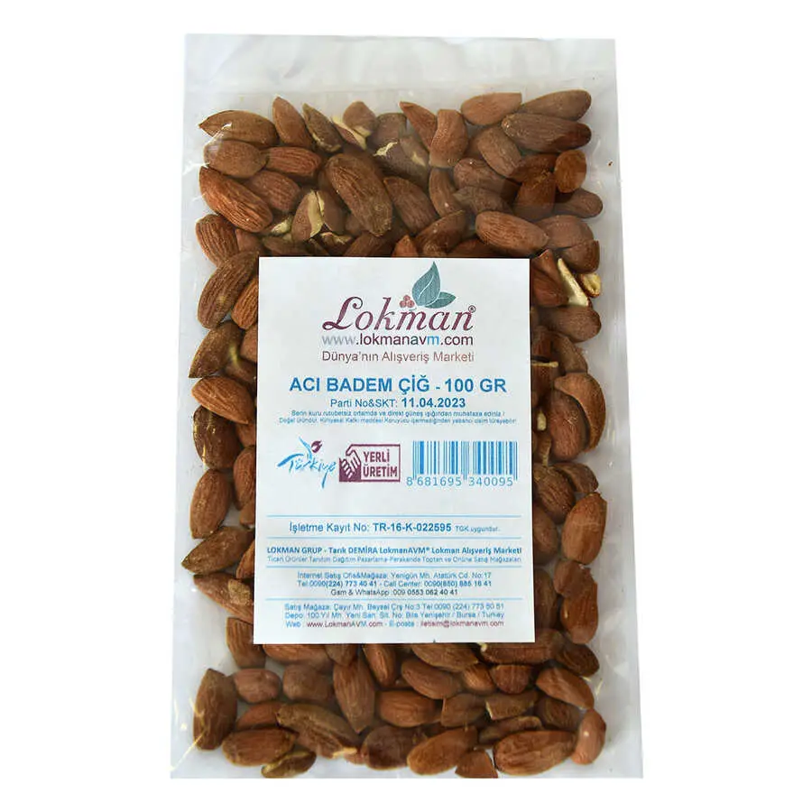 Acı Badem Çiğ Doğal 100 Gr Paket 3