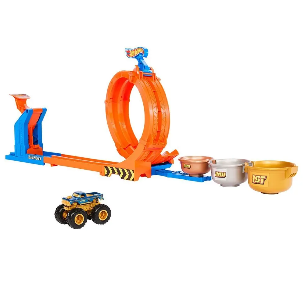 JBX64 Hot Wheels Trucks Döngü ve Takla Bigfoot Oyun Parkuru 2