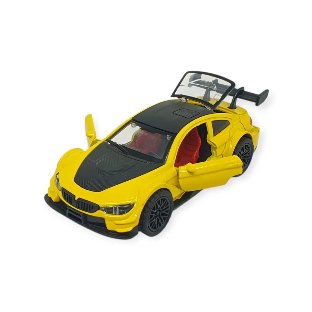 Çek Bırak Metal Arabalar  cm - 3671C - Sarı - 1 ADET 2