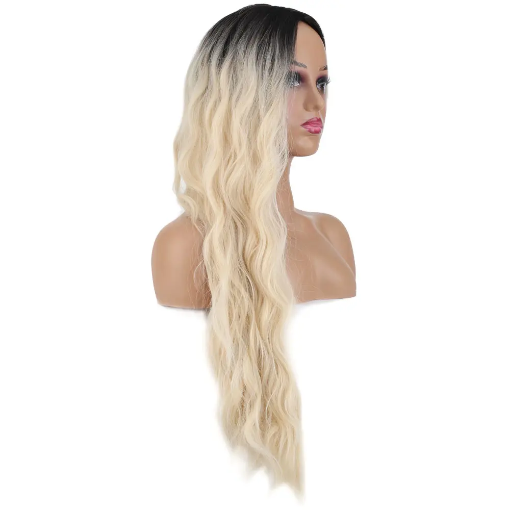 Uzun Su Daası Fiber Sen Peruk / Kahve / Platin Ombre 4