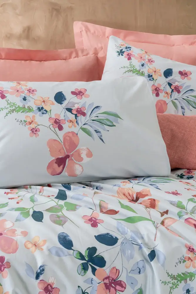 Modeline Çift Kişilik Nevresim Takımı Bluebell Somon 2