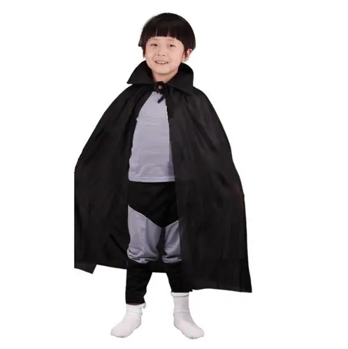 Siyah Renk Yakalı Çuk Pelerin 90 cm