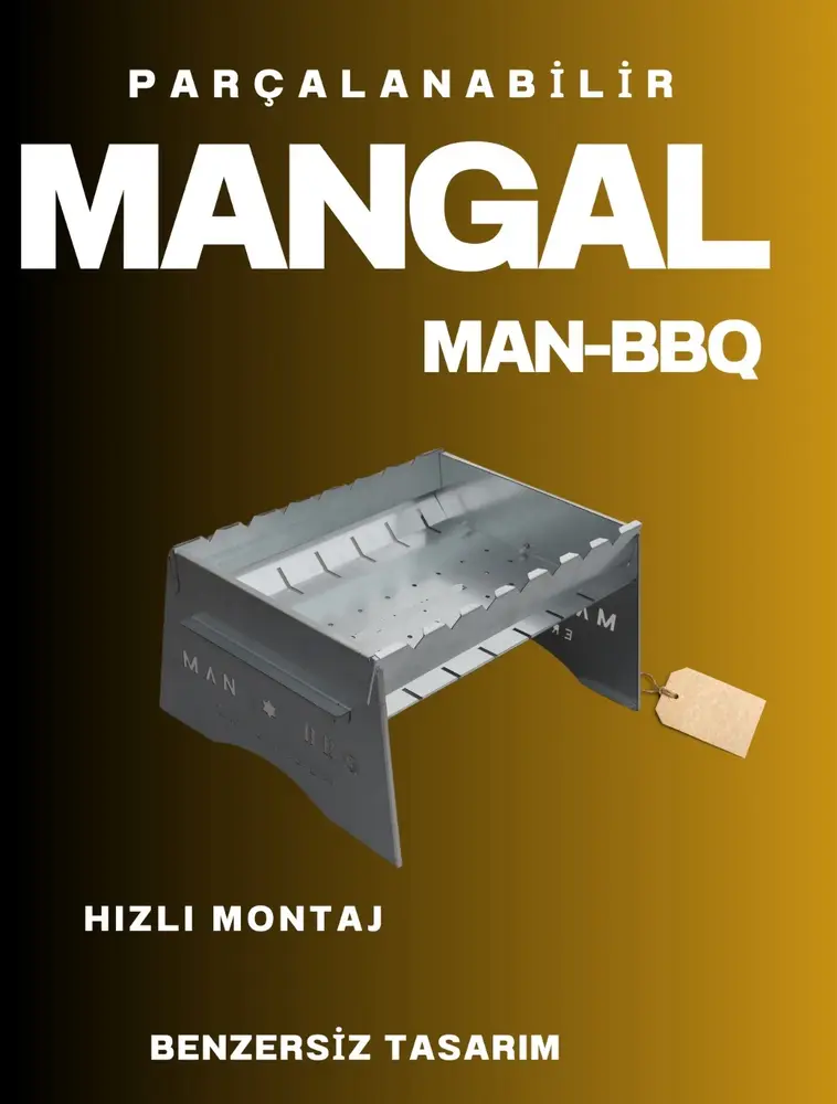 Katlanabilir Mangal - Portatif Katlanabilir Kamp ve Piknik Mangalı 1 MM Kalınlık 4