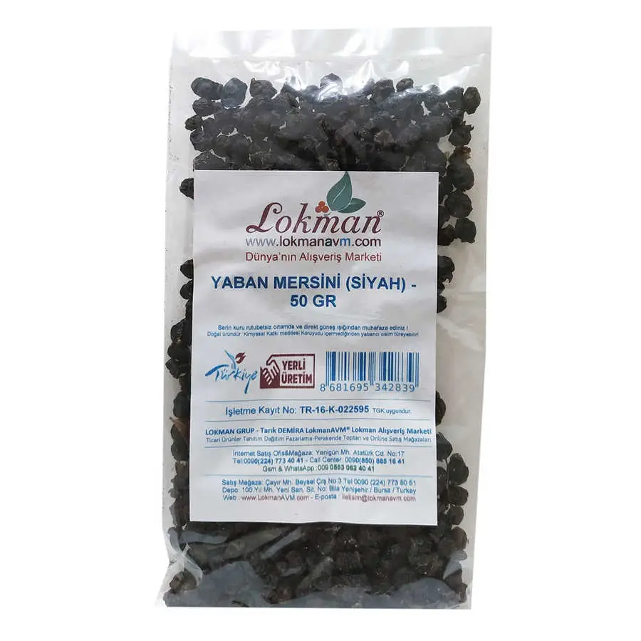 Doğal Acı Yaban Mersini Siyah 50 Gr Paket 3