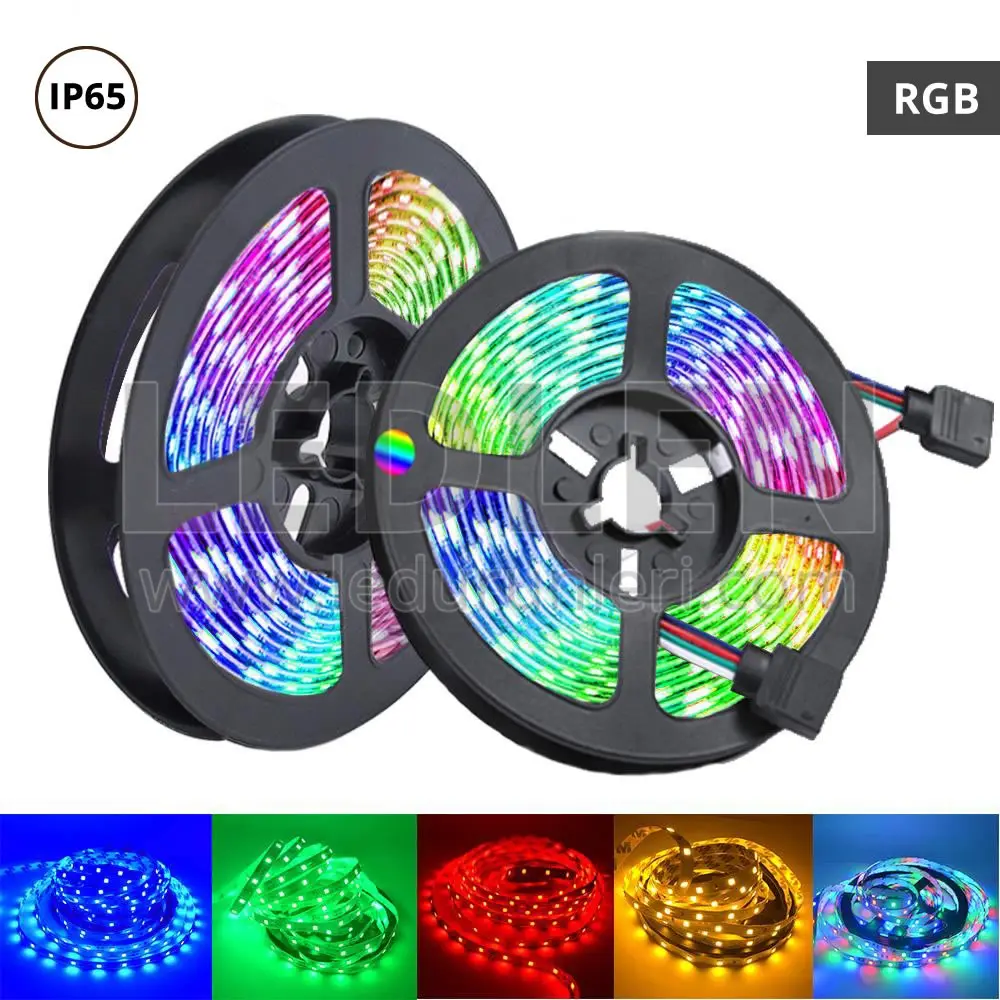 Rgb Şerit 5 Metre 16 Renkli Kumandalı Adaptörlü Çift Taraflı Bant 2