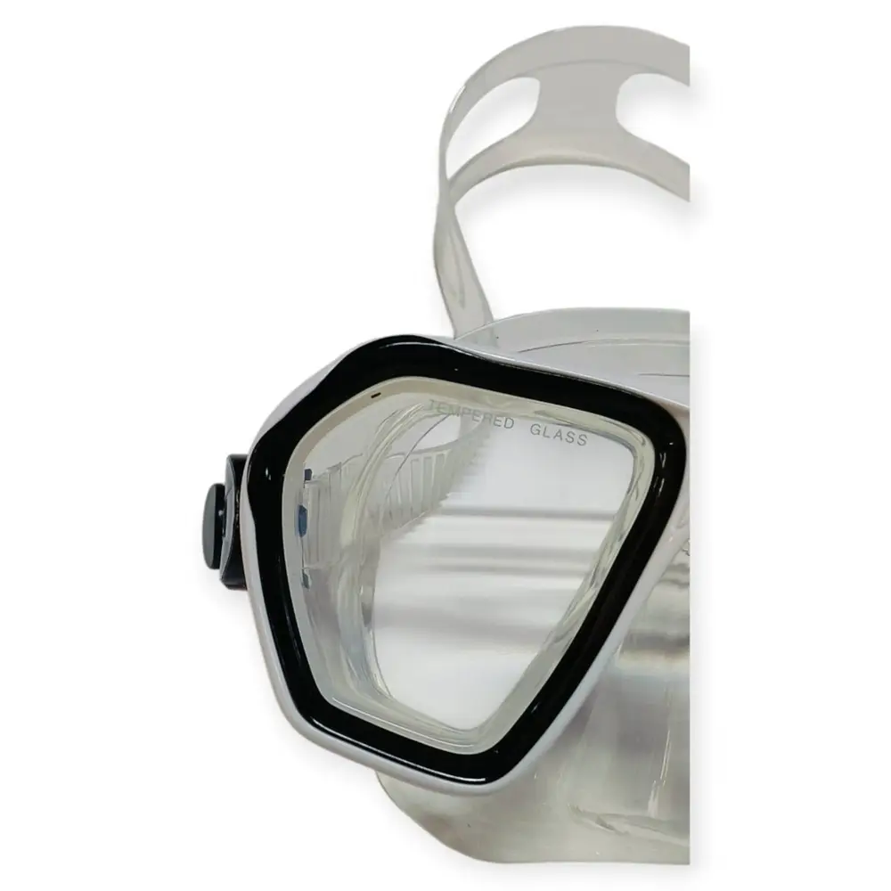 red Camlı Premium Dalış Maskesi ve Snorkel Yetişkin - Siyah - 1 ADET 5