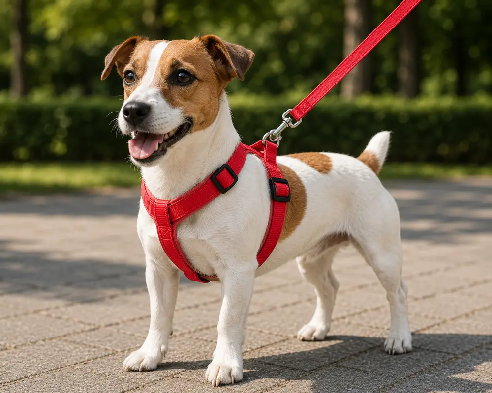 Gezdirme Kayışlı Dokuma Köpek Göğüs Tasma Seti 32*47-110 cm Kırmızı 4