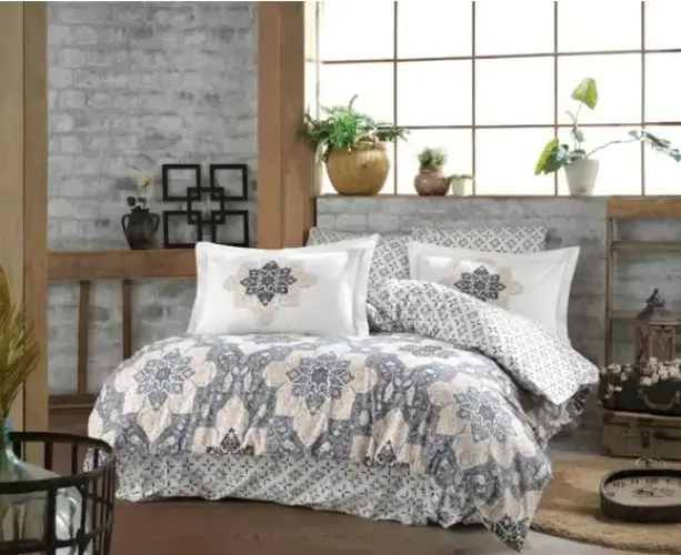 Kingsize Poplin Nevresim Amanda Gri