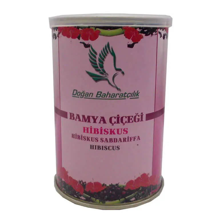 Afrika Bamya Çiçeği Hibiskus Mekke ü Doğal 100 Gr Teneke Kutu