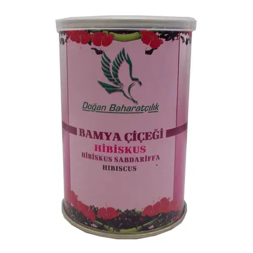 Afrika Bamya Çiçeği Hibiskus Mekke ü Doğal 100 Gr Teneke Kutu