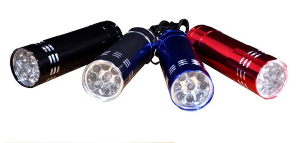 3 Adet 9 Ledli Metal Mini El Fener 2