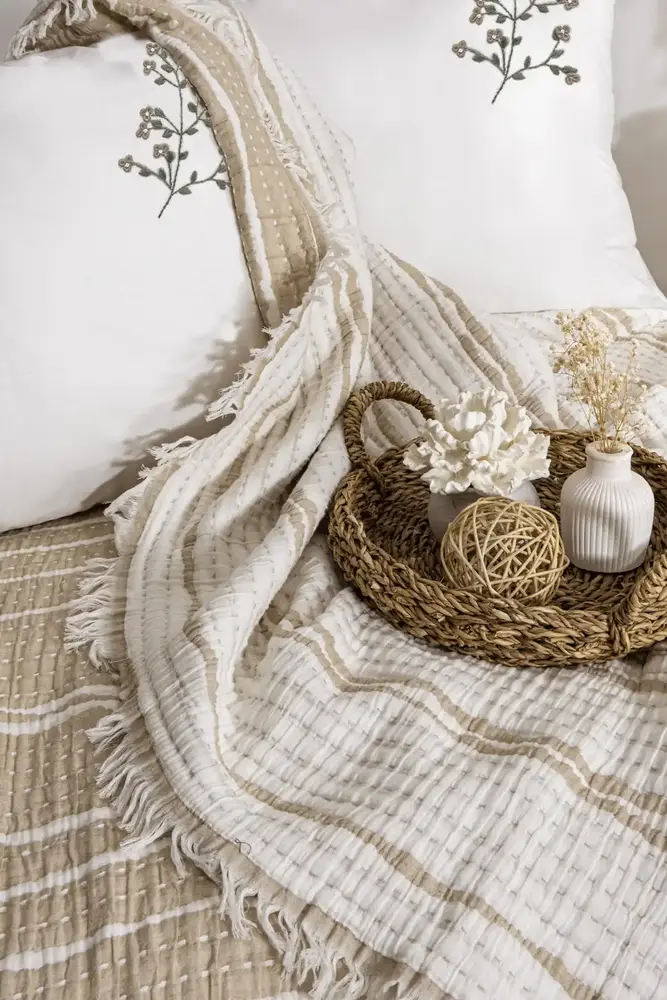 Şaheser Home Collection Yatak Örtüsü Seti Sera Bej 2