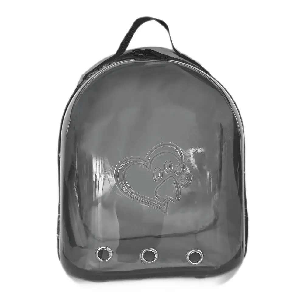 Kalpli Patili Astronot Şeffaf Taşıma Sırt Çantası Gri 24x32x42 cm 7