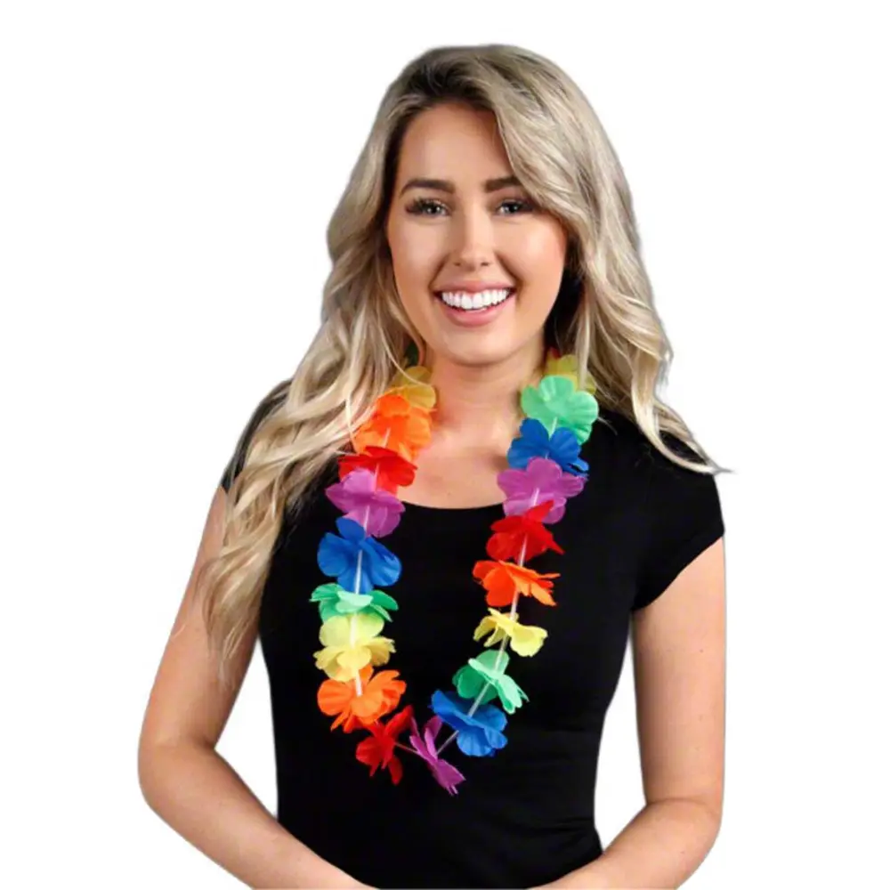 Hawaii Çiçekli Boyun Kolyesi - Renkli Tropikal Parti Leisi 5