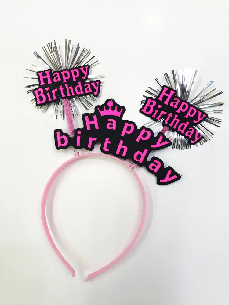 Happy Birthday Neon Renk Doğum Günü Tacı 12 Adet 5