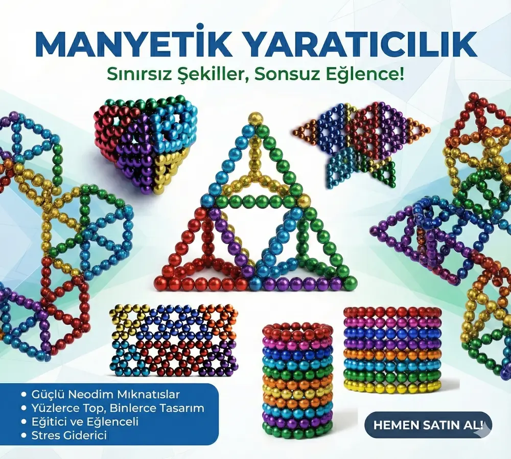 Sihirli Manyetik Toplar Dyum Mıknatıs Küp Bilye 216 Adet Cube Küp Dymium 3