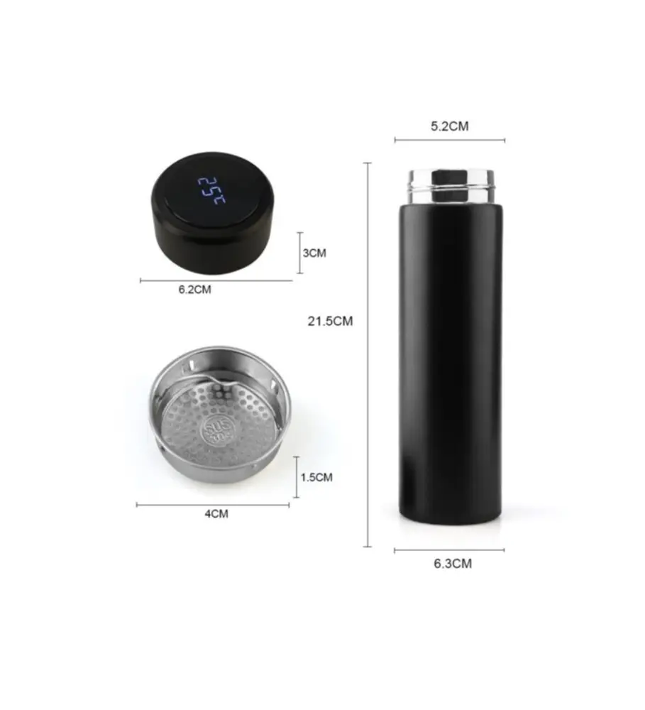 Dijital Sıcaklık Göstergeli Renkli Çelik Termos - 500 ML 3